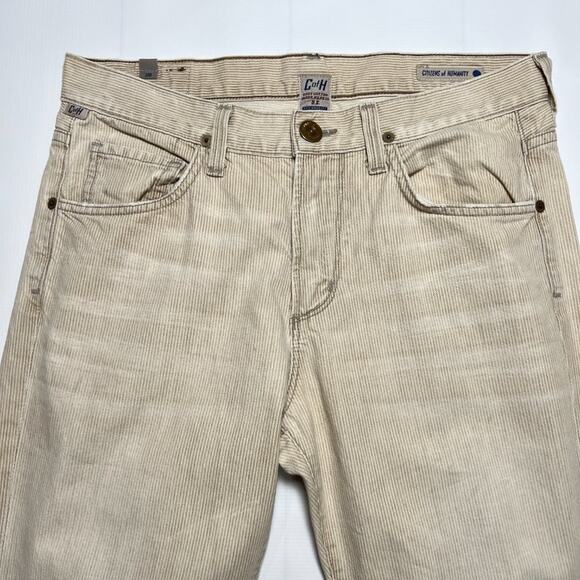 Citizens of Humanity COH SID Straight Leg Jeans SIZE 30 x 30 Beige Striped USA - Picture 6 of 10